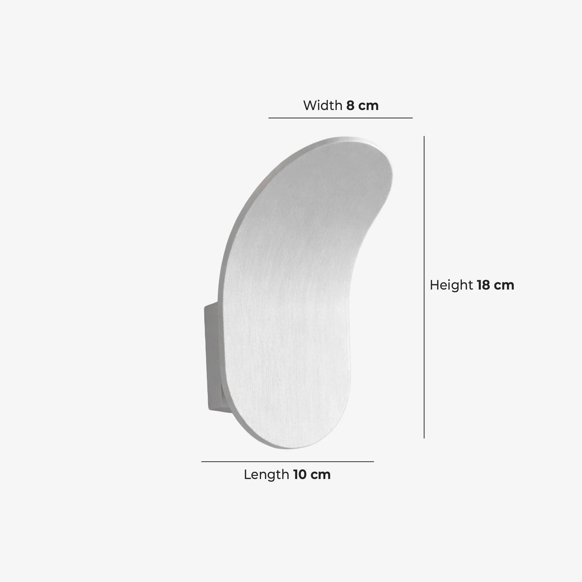 Wall Lamp Curved Metal Integrated LED