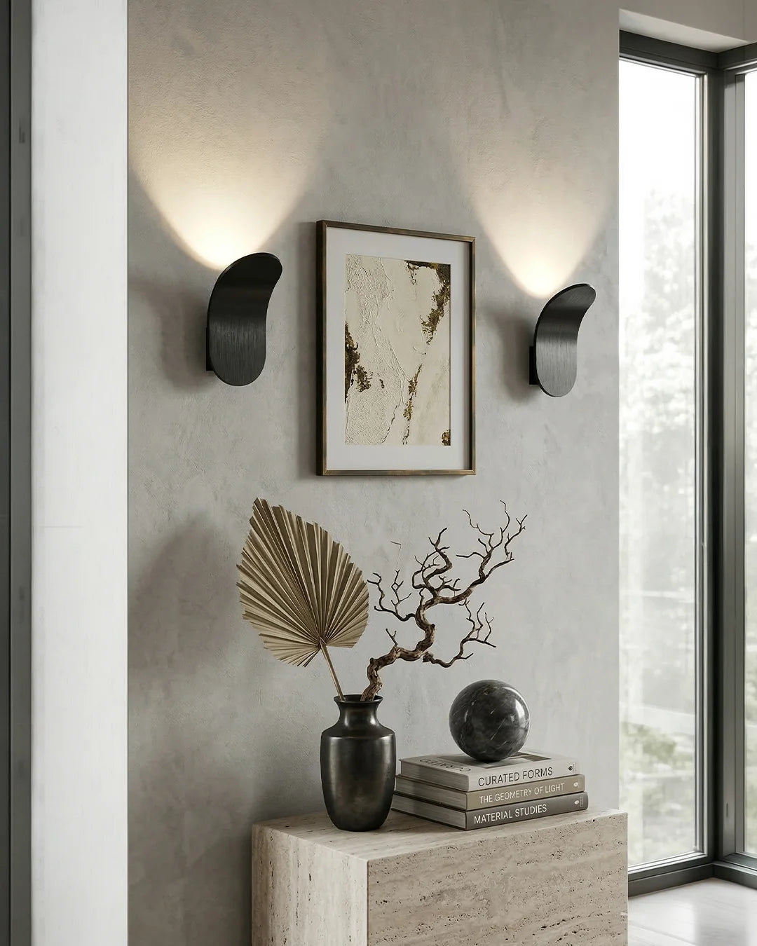 Wall Lamp Curved Metal Integrated LED
