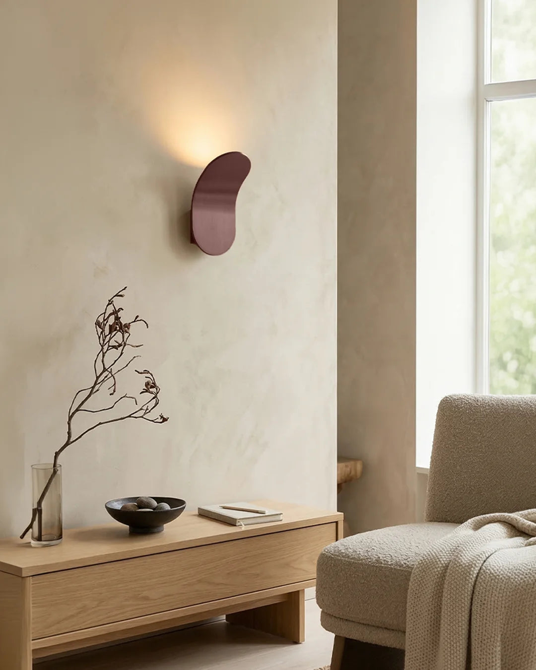 Wall Lamp Curved Metal Integrated LED