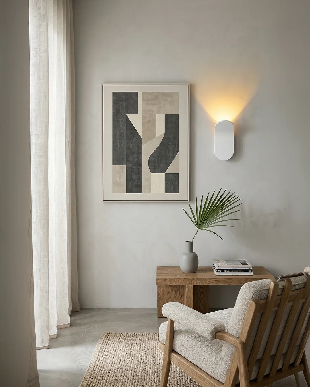 Wall Lamp Curved Metal Integrated LED
