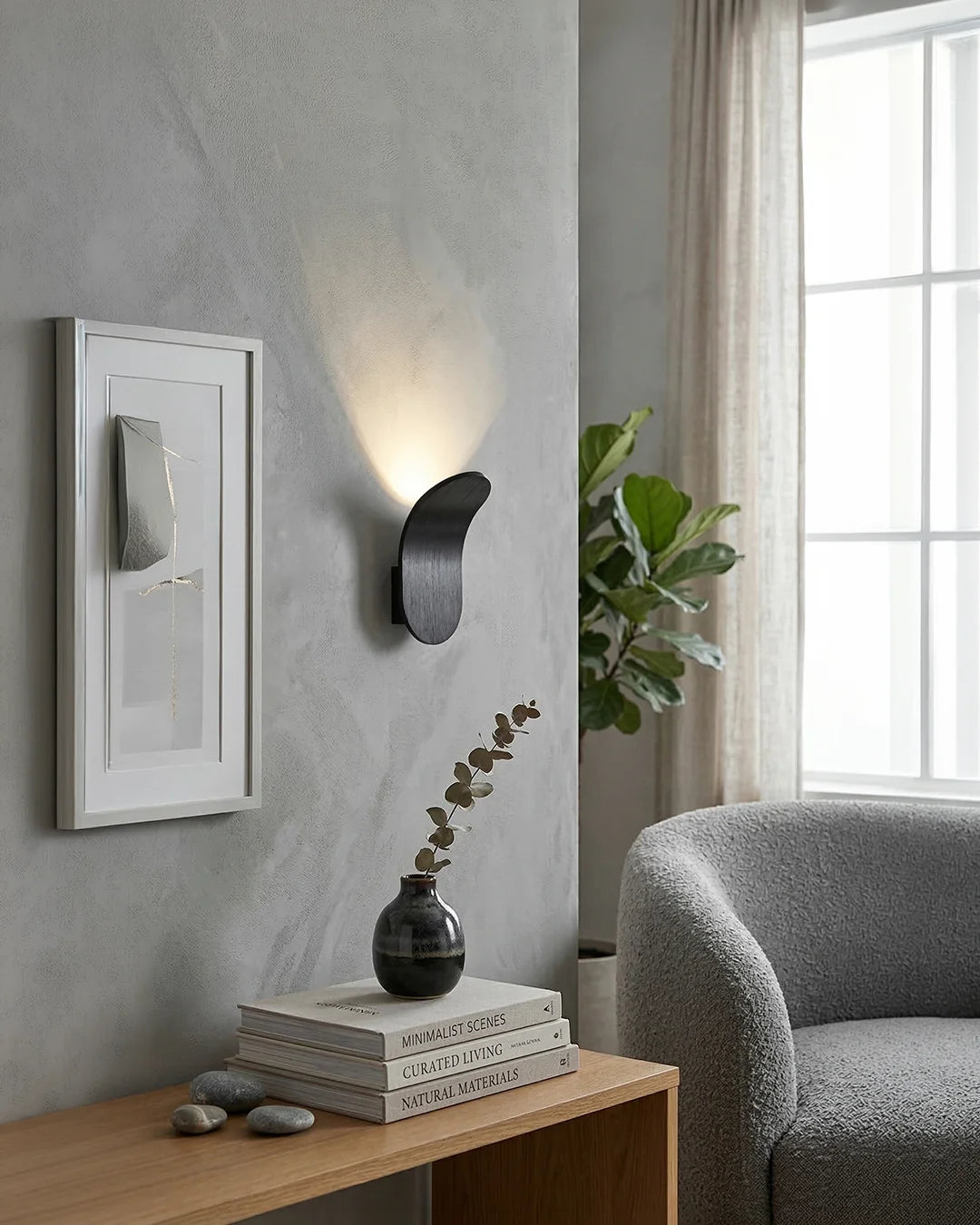 Wall Lamp Curved Metal Integrated LED