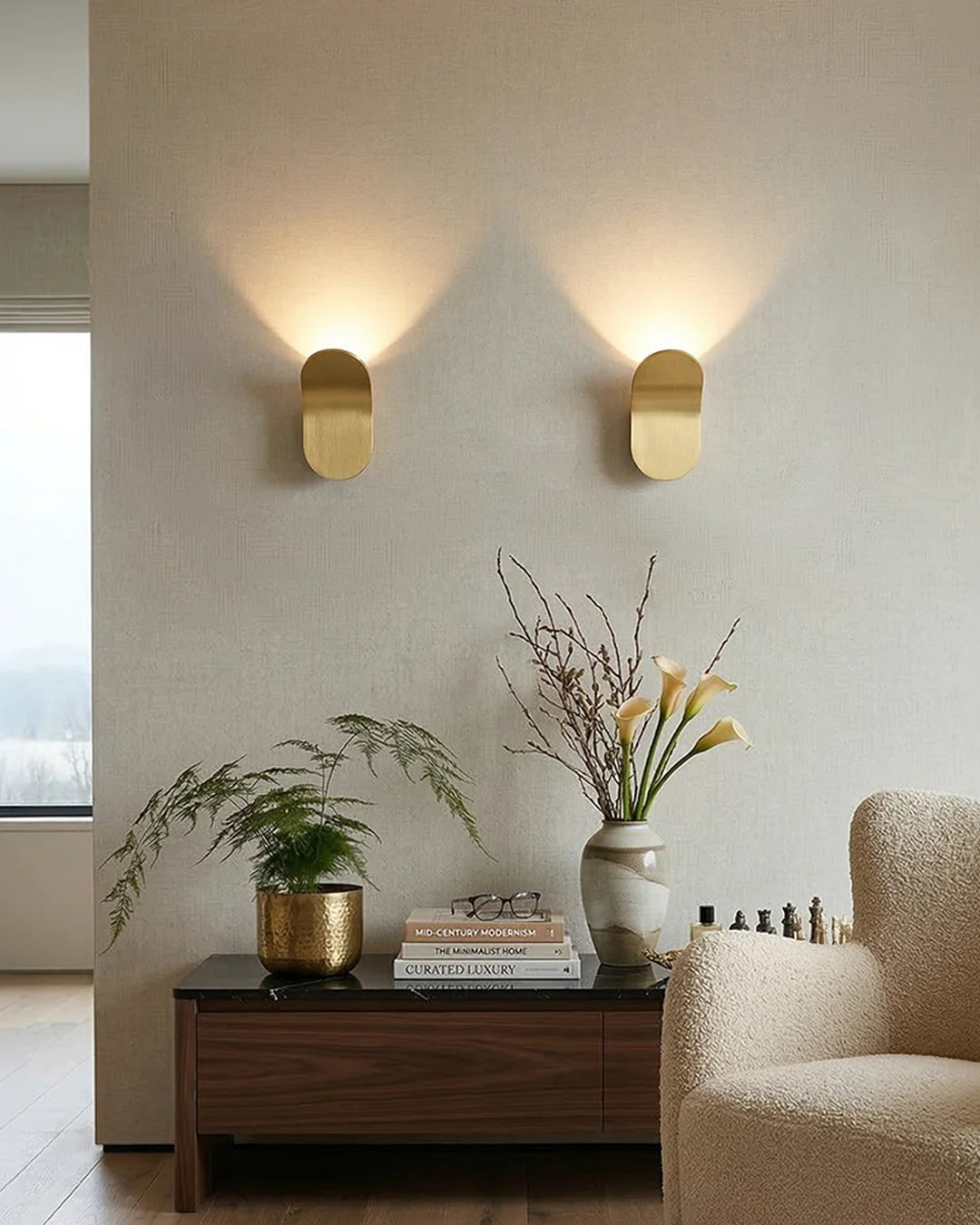 Wall Lamp Curved Metal Integrated LED