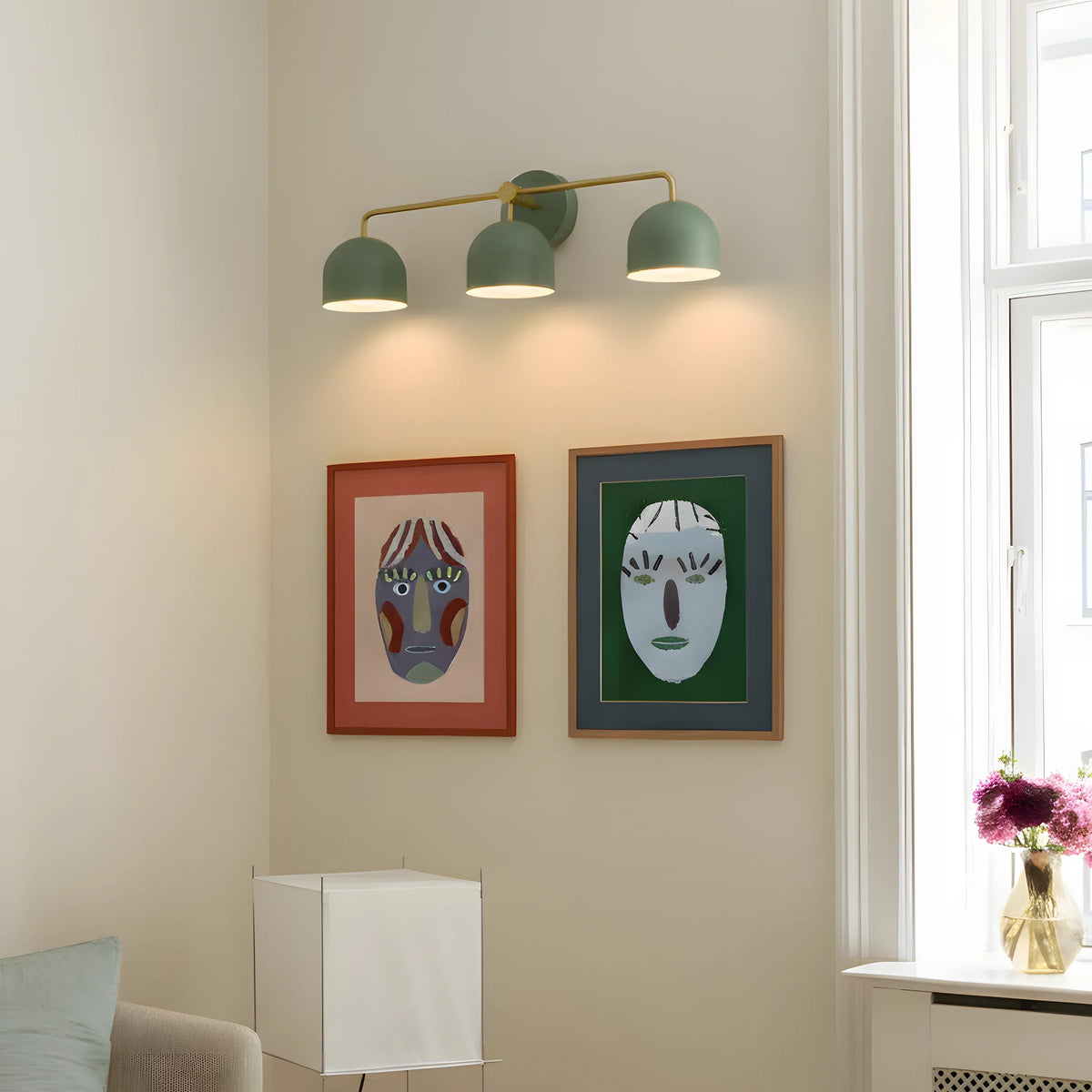 Wall Lamp Dome Shade Scandinavian Metal 2-3 Lights