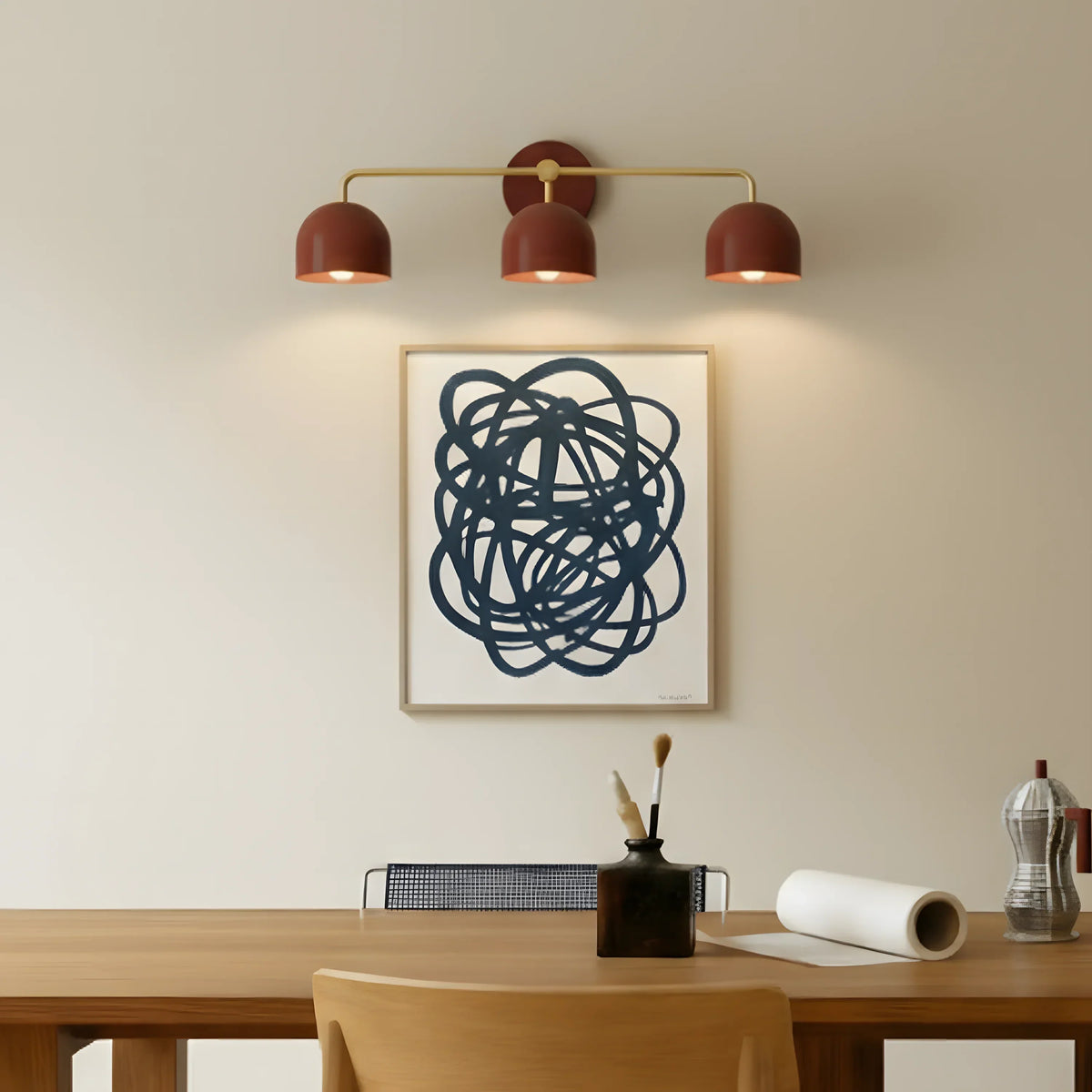Wall Lamp Dome Shade Scandinavian Metal 2-3 Lights
