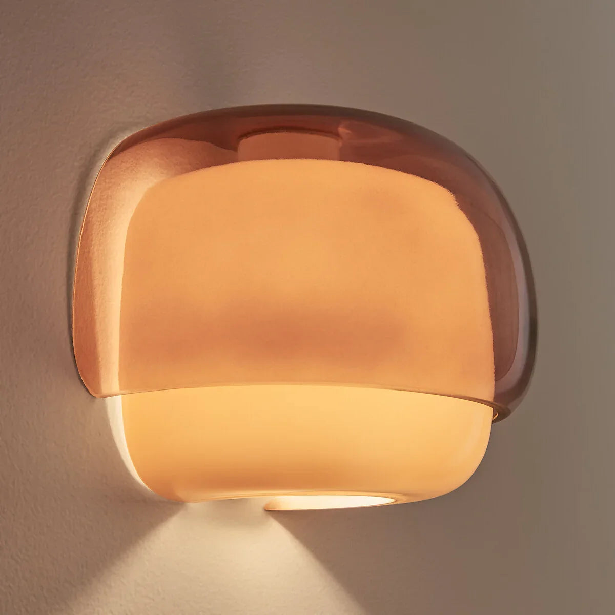 Wall Lamp Double Mushroom Glass Shade