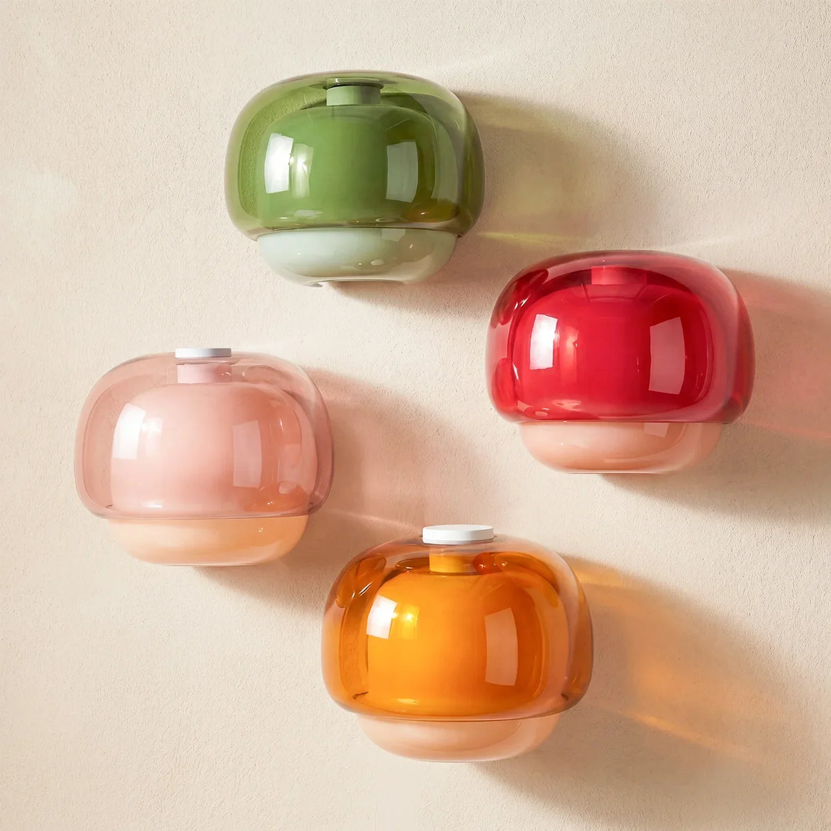 Wall Lamp Double Mushroom Glass Shade