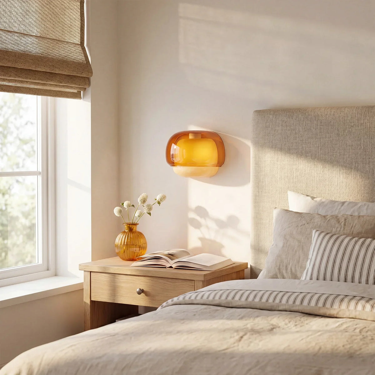 Wall Lamp Double Mushroom Glass Shade