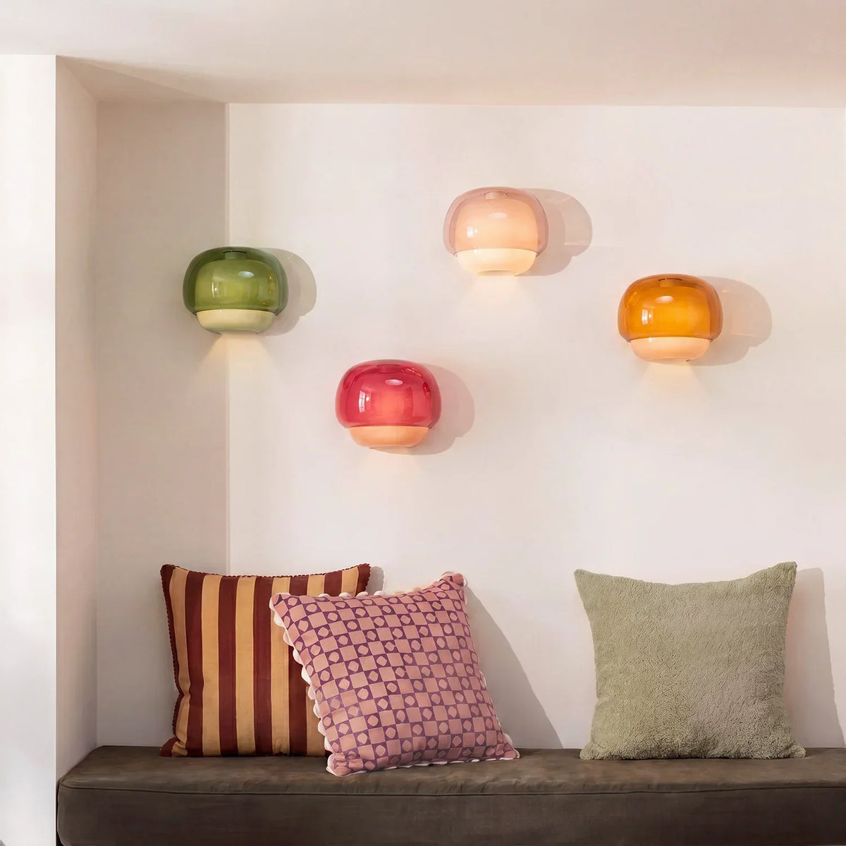 Wall Lamp Double Mushroom Glass Shade
