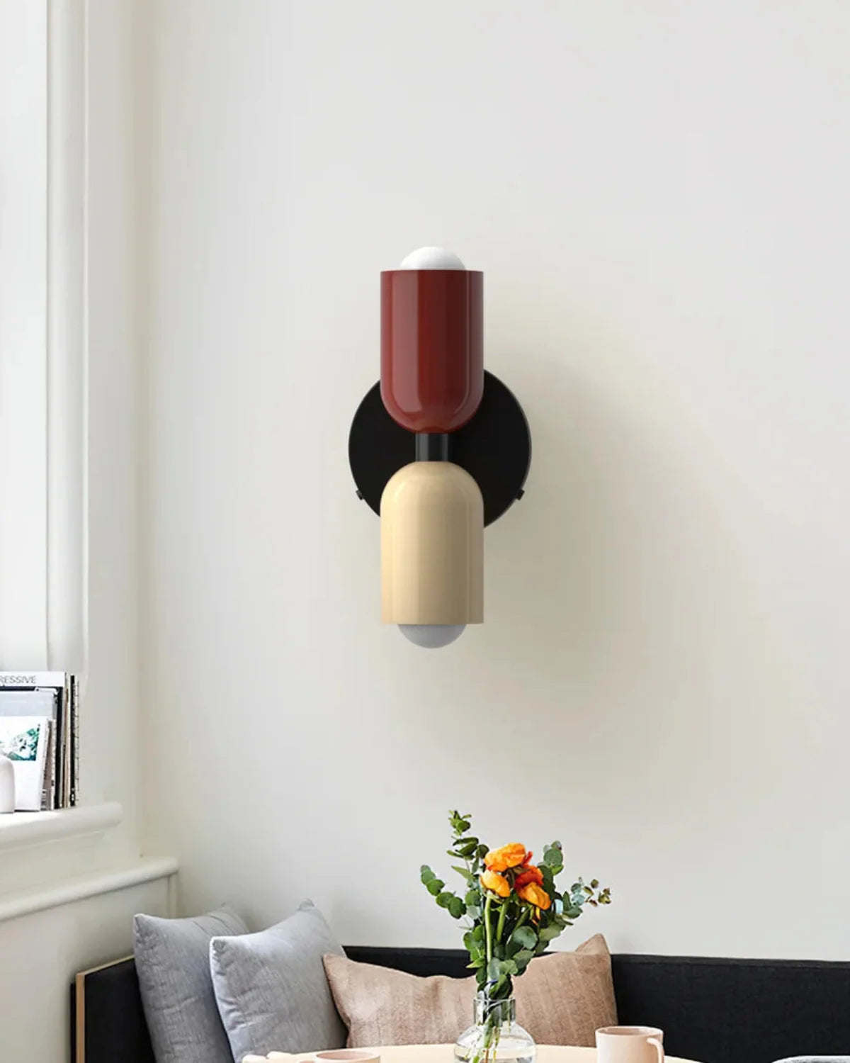 Wall Lamp Double Round Shades Soft Diffused Warm Light