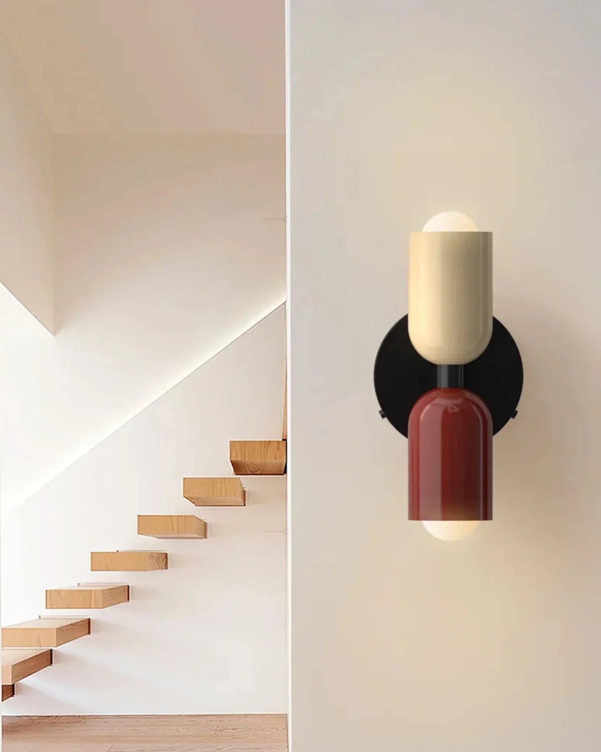 Wall Lamp Double Round Shades Soft Diffused Warm Light