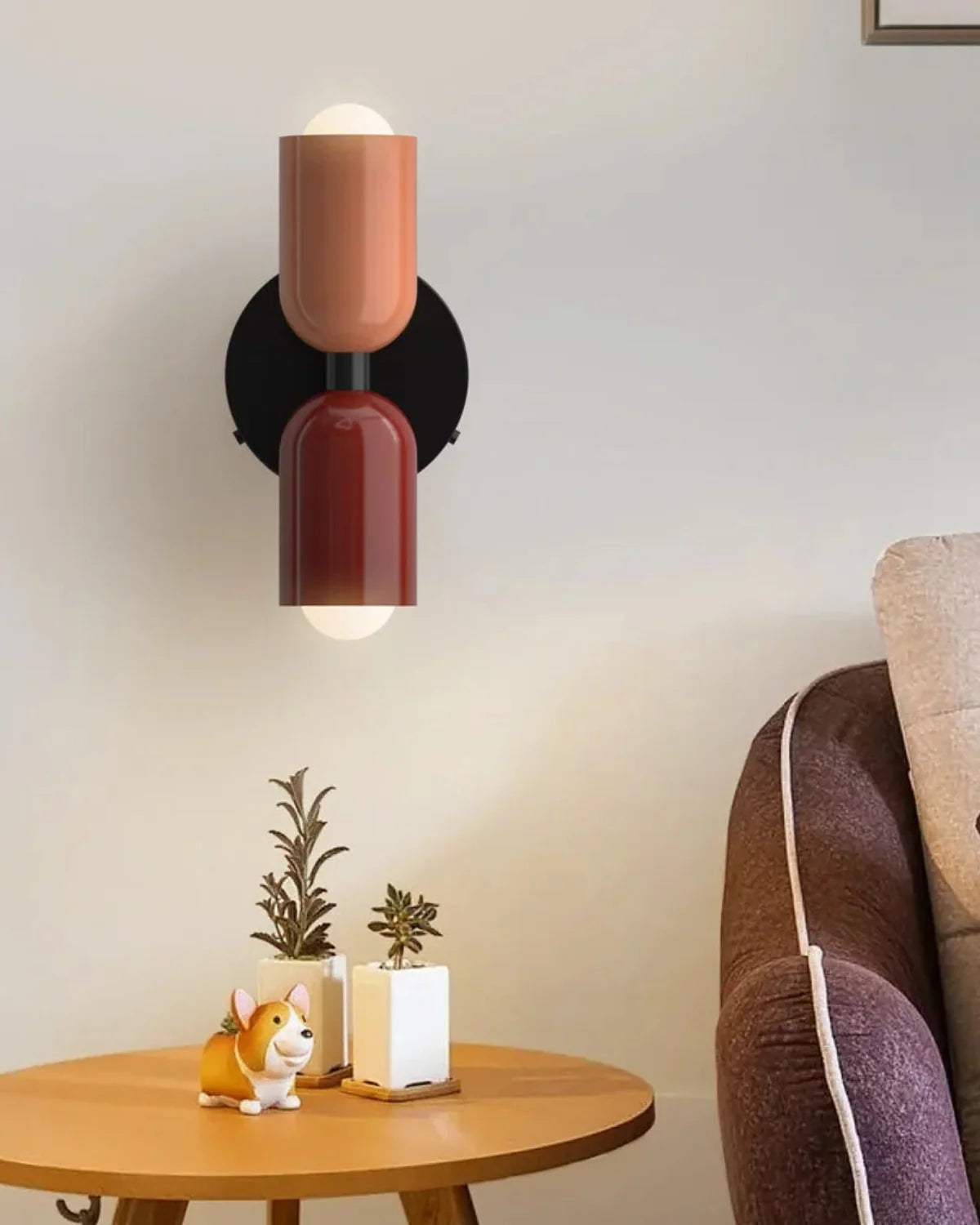 Wall Lamp Double Round Shades Soft Diffused Warm Light