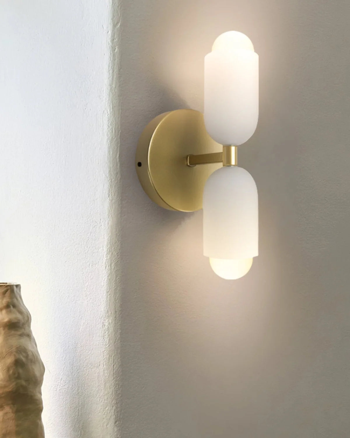 Wall Lamp Double Round Shades Soft Diffused Warm Light