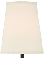 Wall Lamp Fabric Shade Rustic Brass Finish