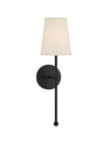 Wall Lamp Fabric Shade Rustic Brass Finish