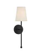 Wall Lamp Fabric Shade Rustic Brass Finish