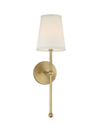 Wall Lamp Fabric Shade Rustic Brass Finish