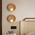 Wall Lamp Frosted Glass Wood Base