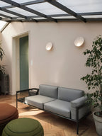 Wall Lamp Frosted Glass Wood Base