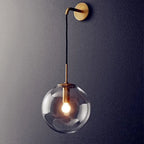 Wall Lamp Glass Globe Adjustable Arm E27 Socket