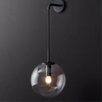 Wall Lamp Glass Globe Adjustable Arm E27 Socket