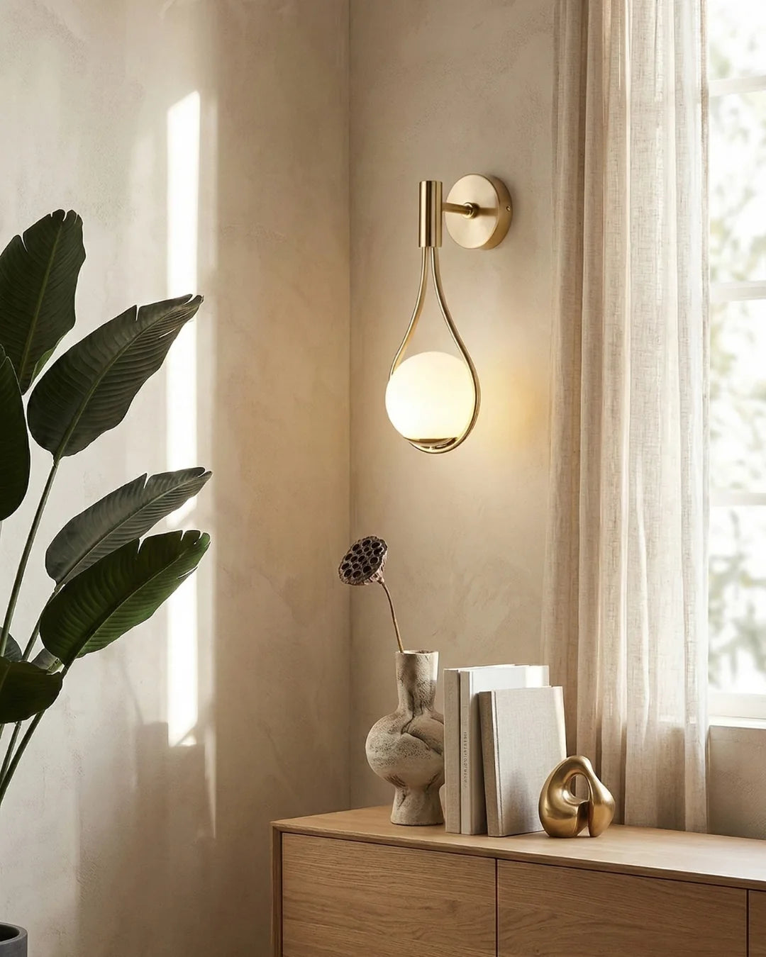 Wall Lamp Glass Globe Warm Ambient Lighting