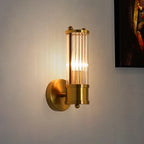 Wall Lamp Gold Finish Glass Shade IP44