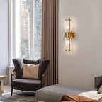 Wall Lamp Gold Finish Glass Shade IP44