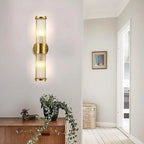 Wall Lamp Gold Finish Glass Shade IP44