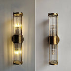 Wall Lamp Gold Finish Glass Shade IP44