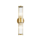 Wall Lamp Gold Finish Glass Shade IP44