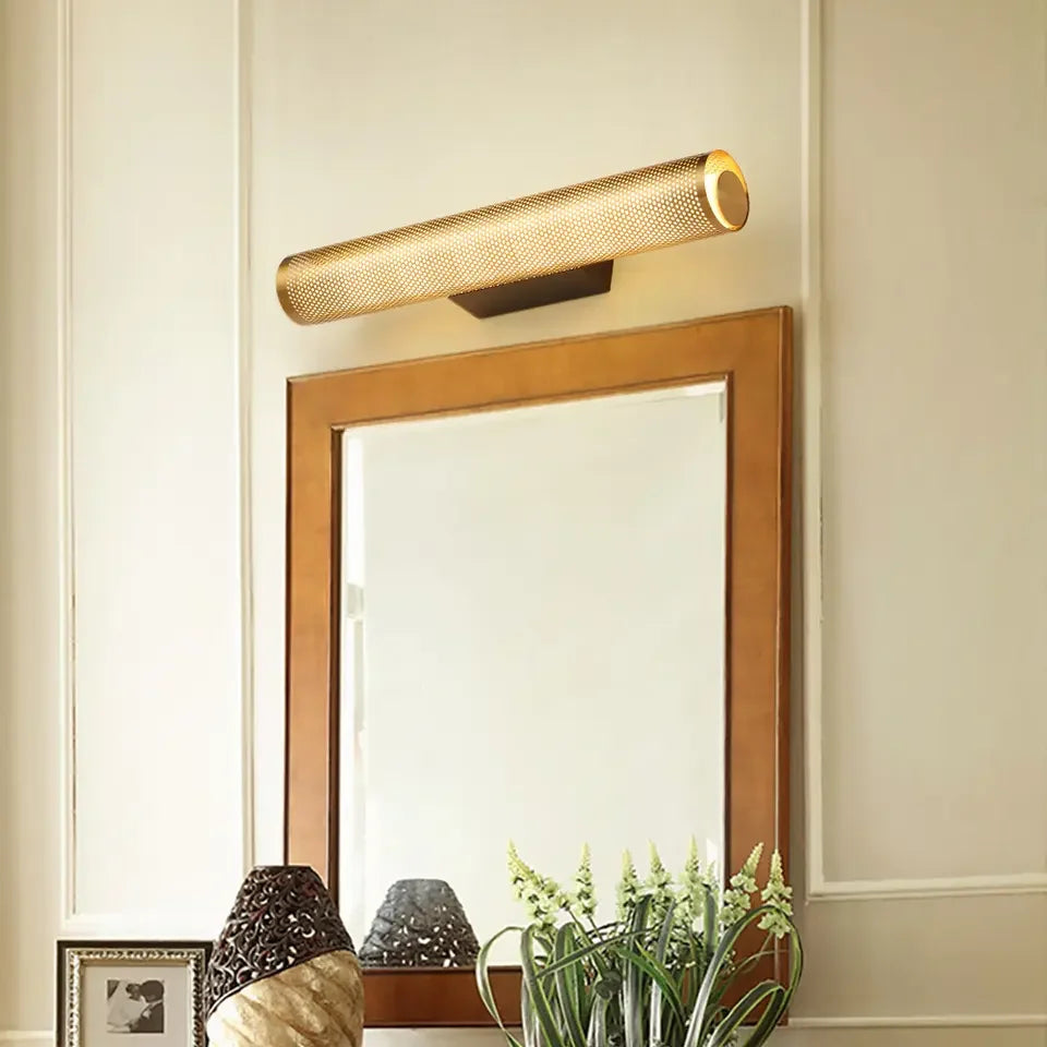 Wall Lamp Gold Finish Hardwired & Bathroom-Safe