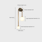 Wall Lamp Gold Metal Milky Glass Globe Dimmable E27