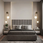 Wall Lamp Gold Metal Milky Glass Globe Dimmable E27
