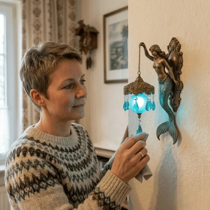 Wall Lamp Handmade Resin Relief Rechargeable Warm White LED