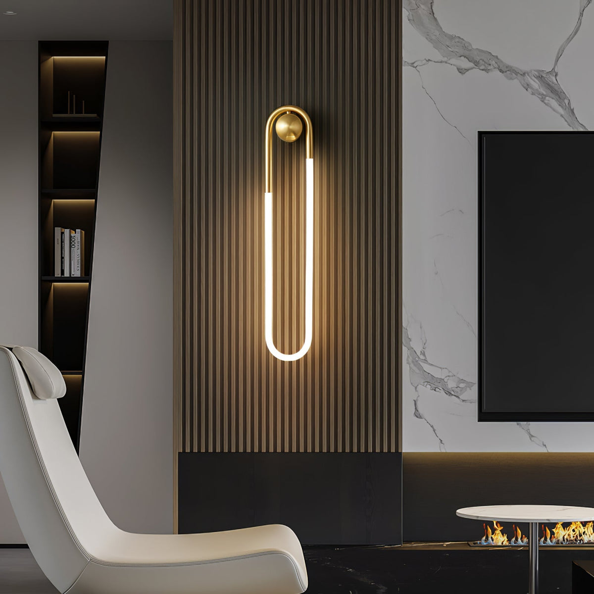 Wall Lamp LED Minimalist Loop Brass & Acrylic