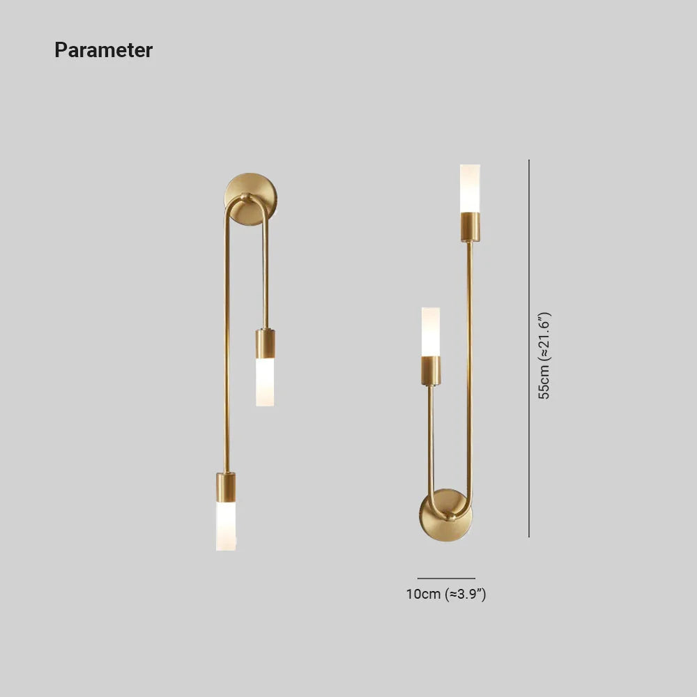 Wall Lamp Linear 2-Light Gold & Acrylic 3000K