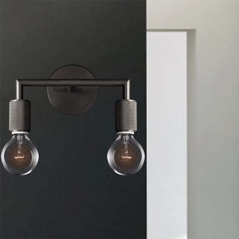 Wall Lamp Metal Square Arm Bare Bulb