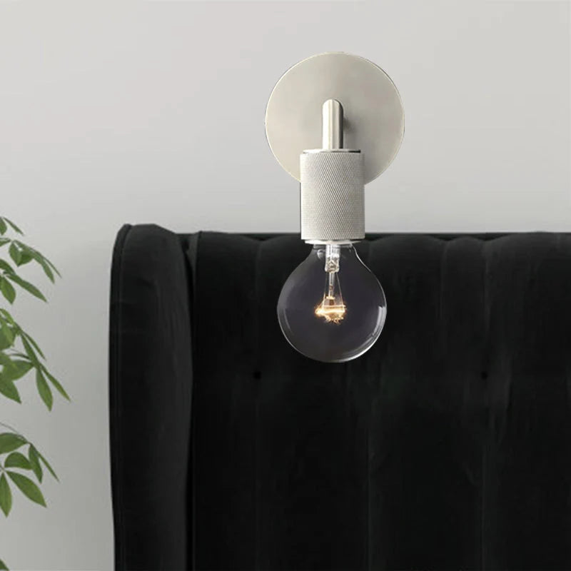 Wall Lamp Metal Square Arm Bare Bulb