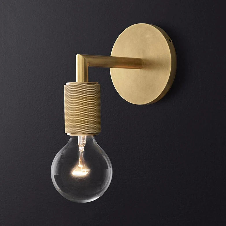 Wall Lamp Metal Square Arm Bare Bulb