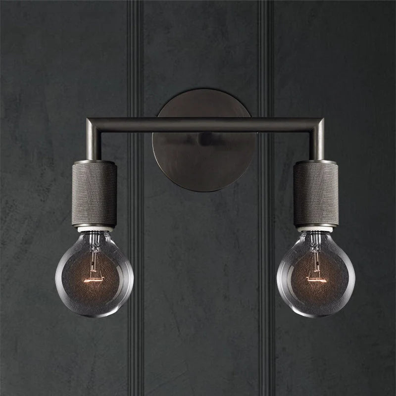Wall Lamp Metal Square Arm Bare Bulb