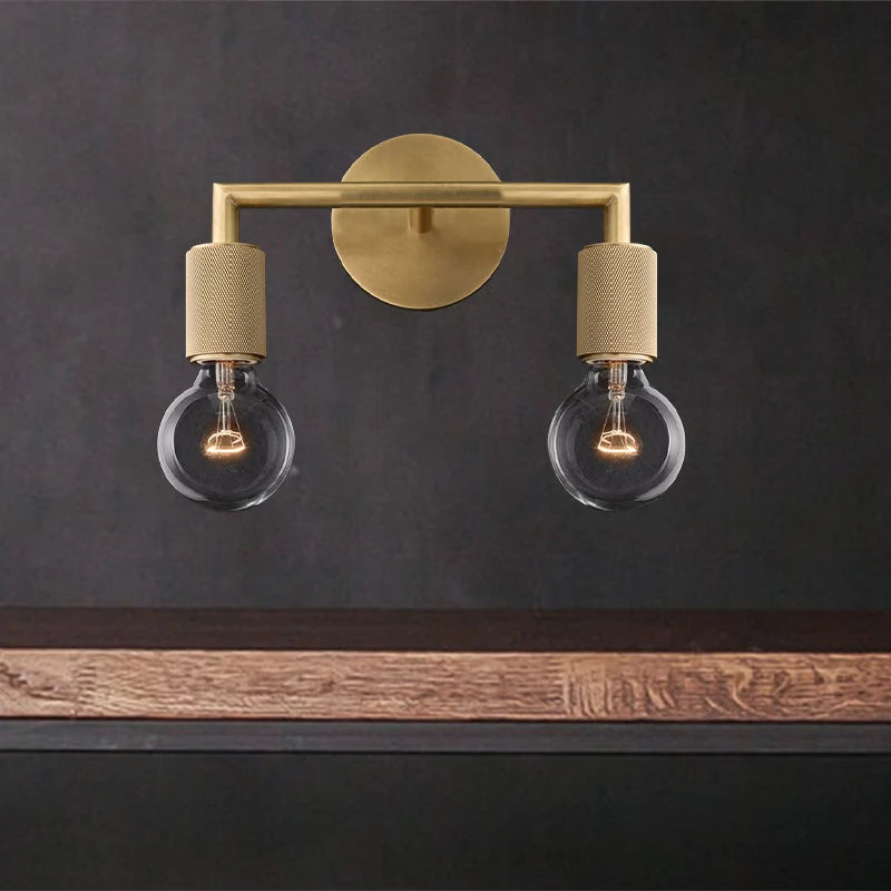 Wall Lamp Metal Square Arm Bare Bulb