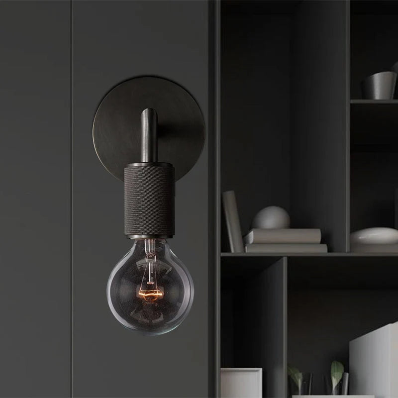 Wall Lamp Metal Square Arm Bare Bulb