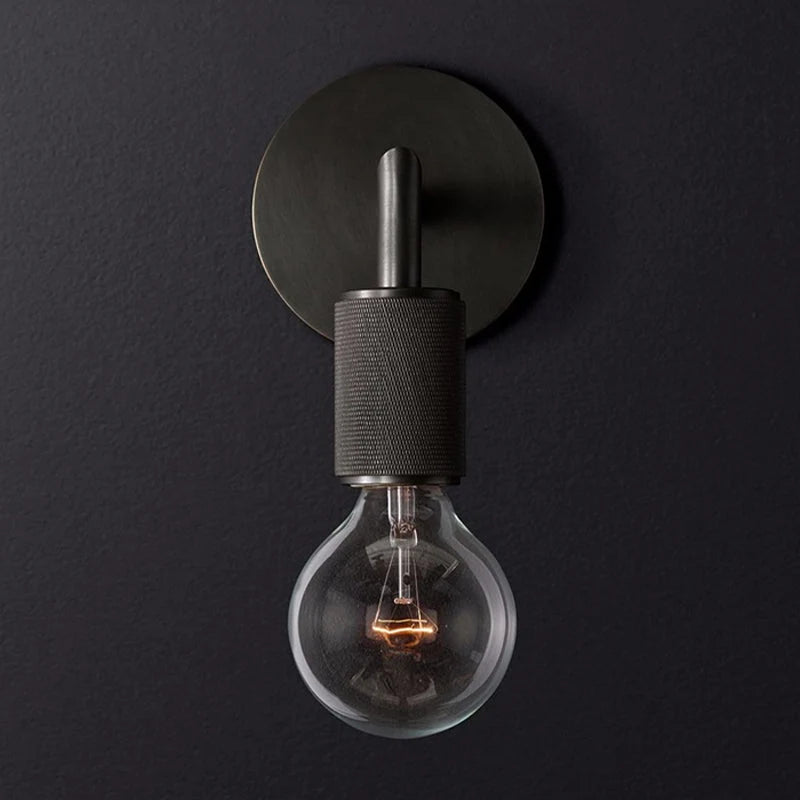 Wall Lamp Metal Square Arm Bare Bulb