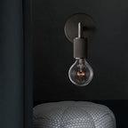 Wall Lamp Metal Square Arm Bare Bulb