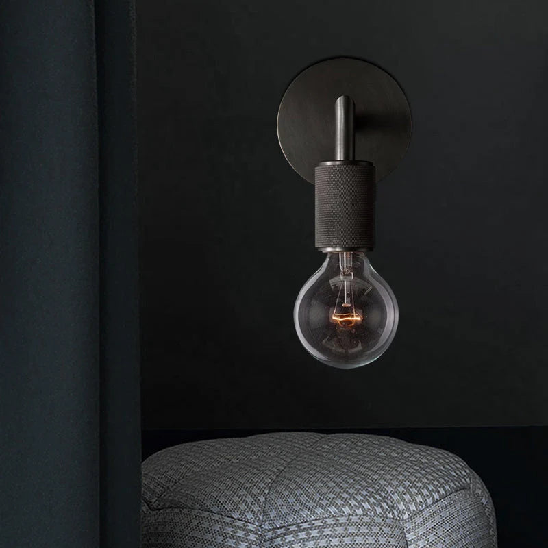 Wall Lamp Metal Square Arm Bare Bulb