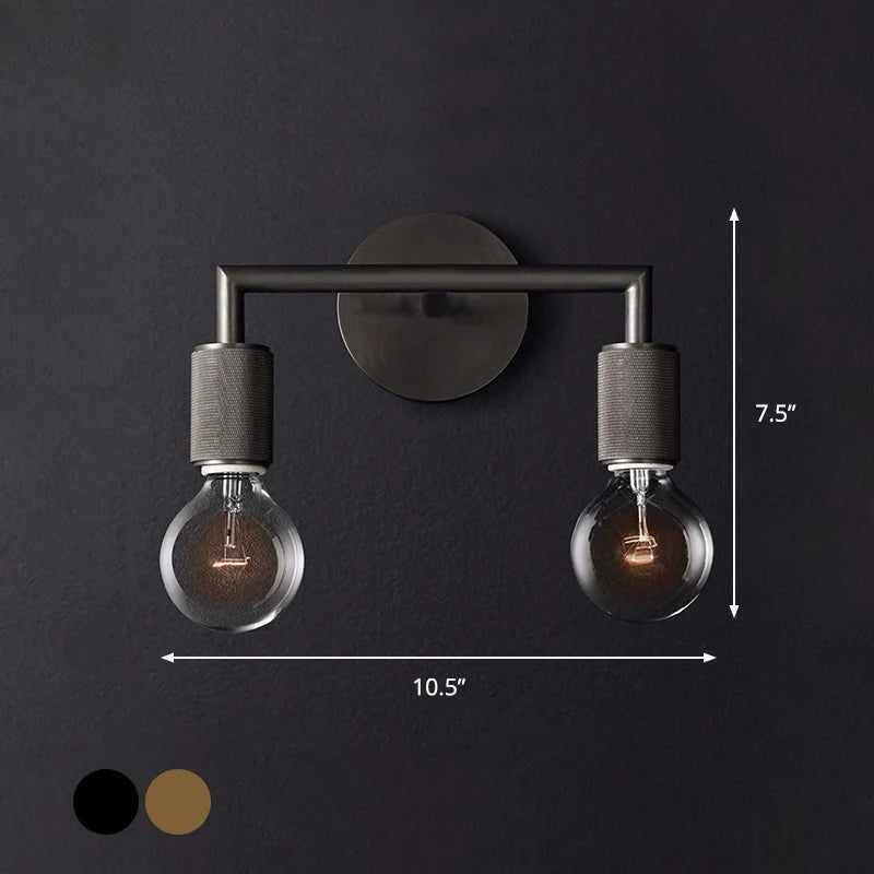 Wall Lamp Metal Square Arm Bare Bulb
