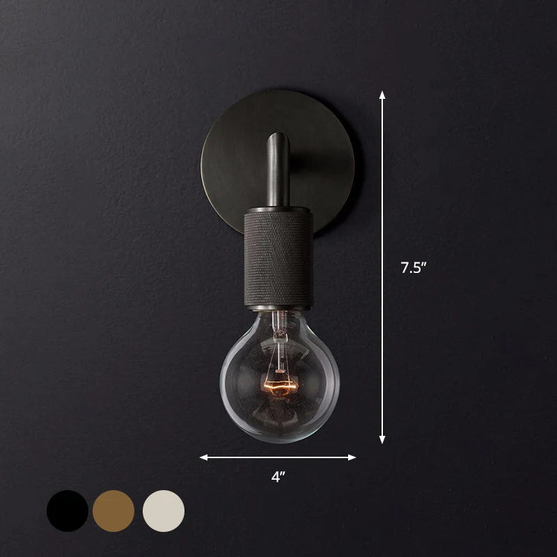 Wall Lamp Metal Square Arm Bare Bulb