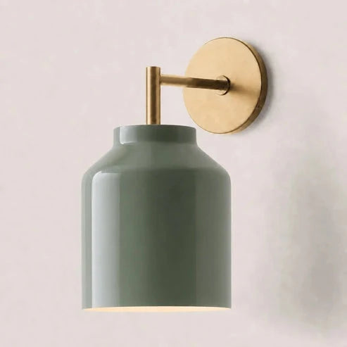 Wall Lamp Milk Glass Shade Metal Frame