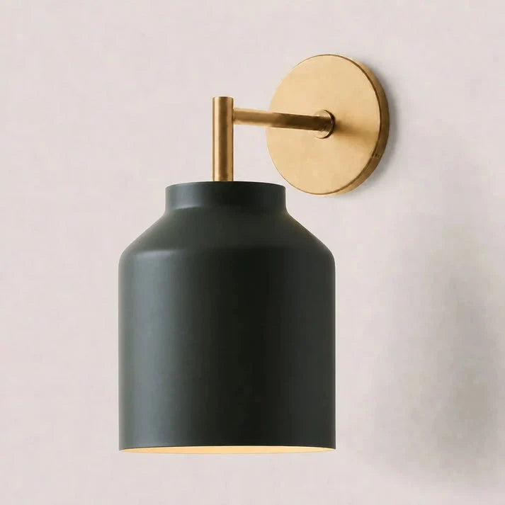 Wall Lamp Milk Glass Shade Metal Frame
