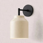 Wall Lamp Milk Glass Shade Metal Frame